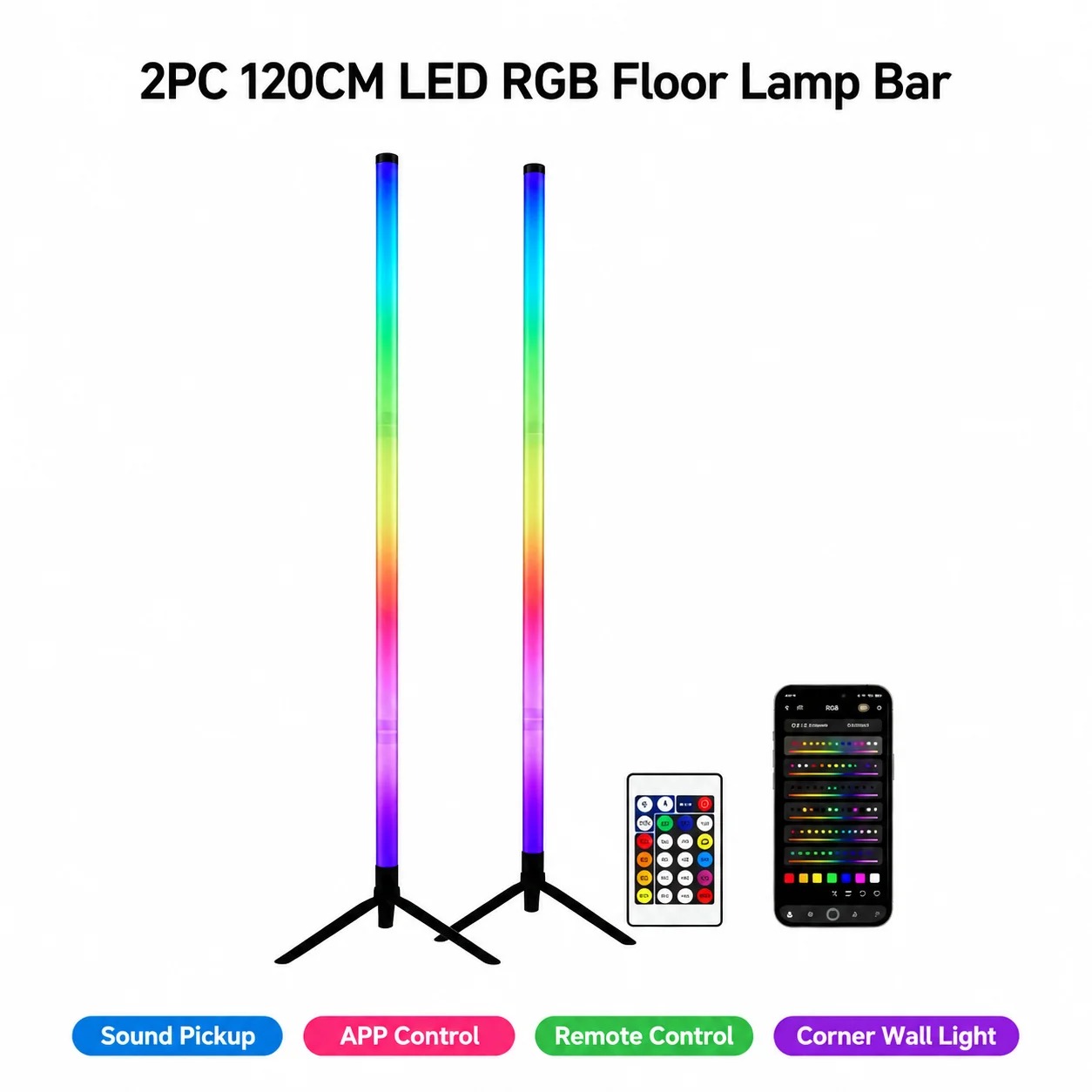 Lighting Decor In Room - 2 Paket Lampu Lantai Sudut LED