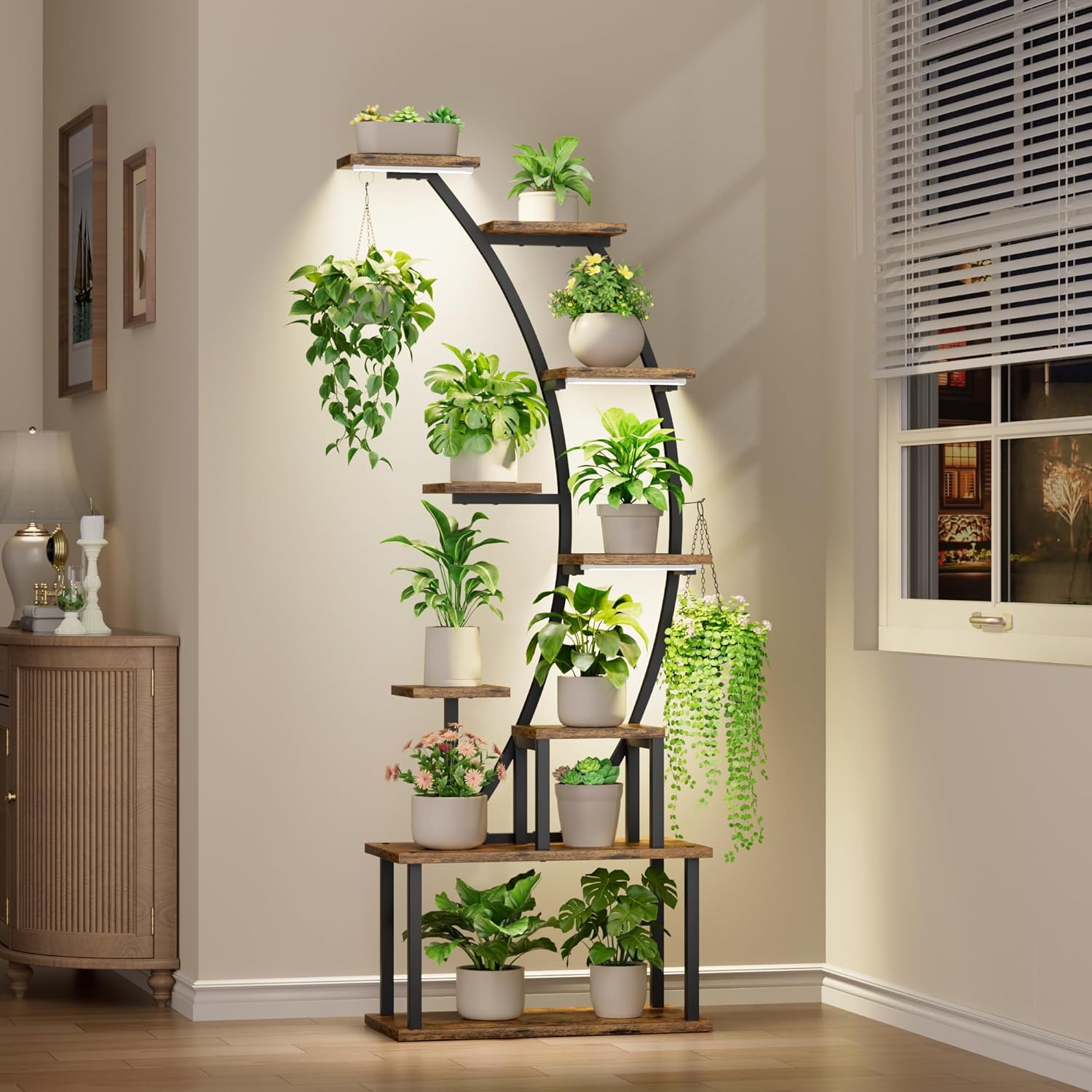 Lighting Decoration Stand - Rak Tanaman Indoor dengan Lampu Tanam,