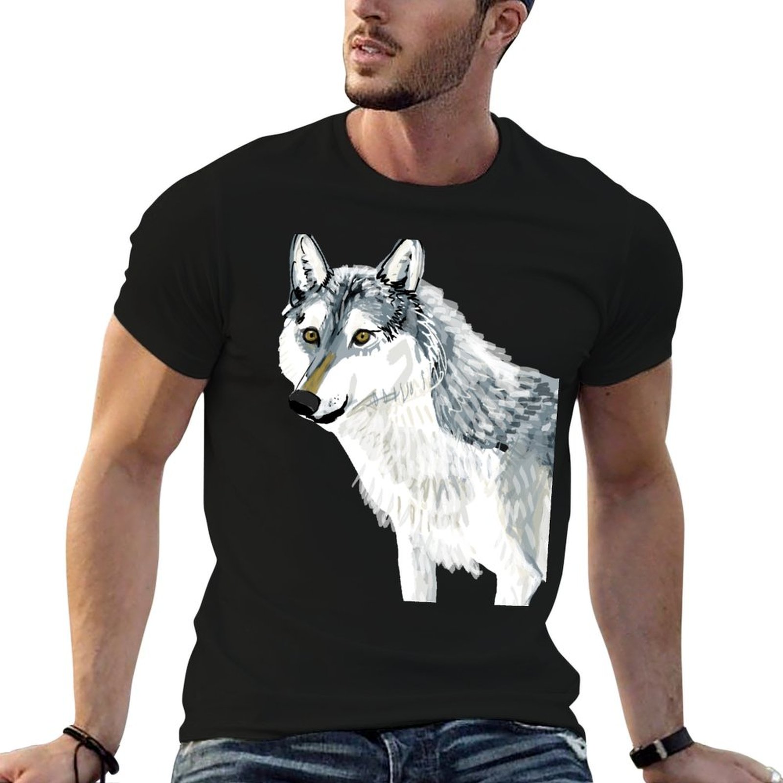 Alberta Lighting & Decor Edmonton Ab - Totem Alberta Wolf T-Shirt Atasan Lengan