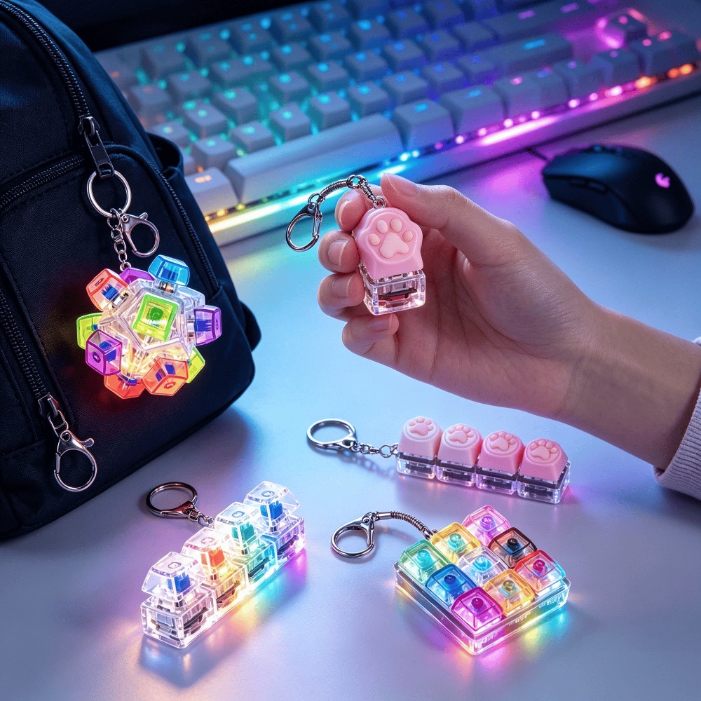 Lighting Decoration Ideas For Home - Gantungan Kunci LED Keyboard dengan Tombol