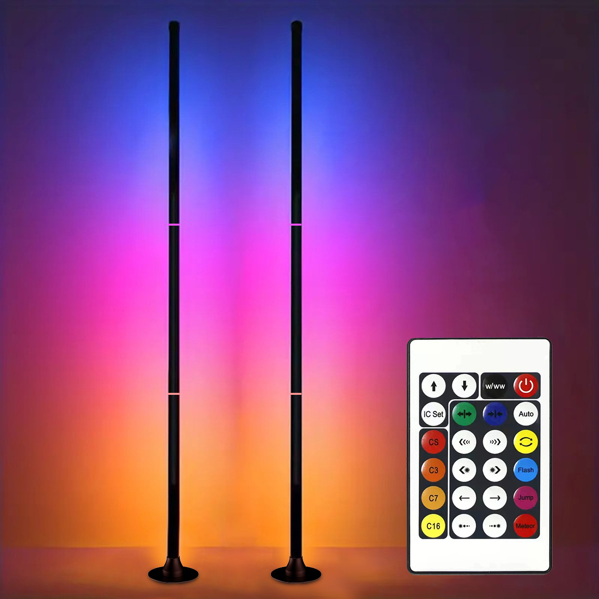 Floor Lamp Tripod - EISSLOLY 1/2PCS Lampu Lantai RGB Cerdas