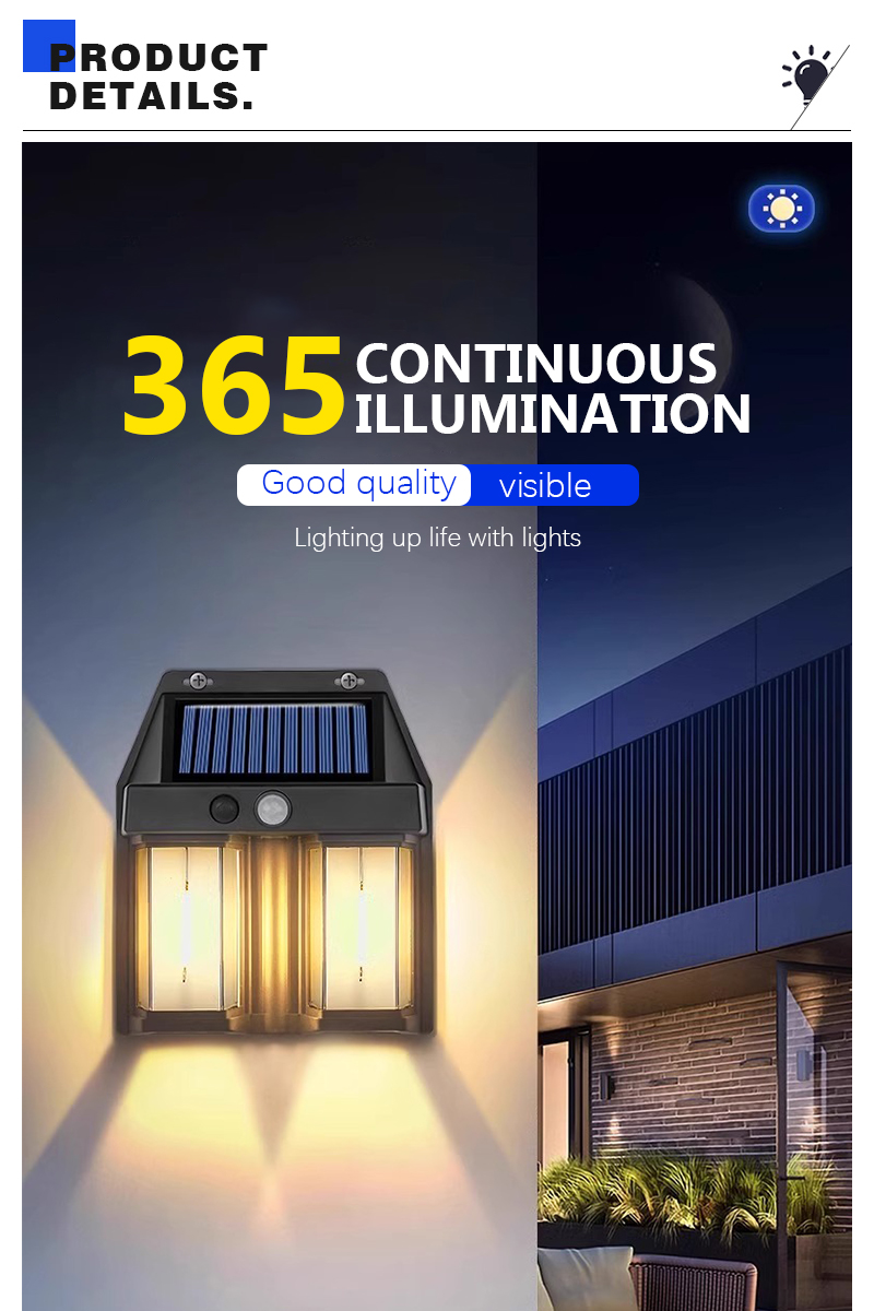 Garage Lighting Decor - Lampu Dinding LED Tungsten tenaga surya,