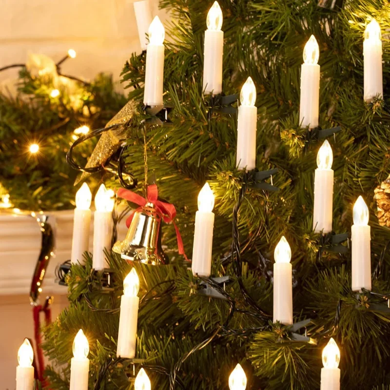Home Decor Lighting Tree - Lampu Tali Lilin Natal Lancip Tanpa