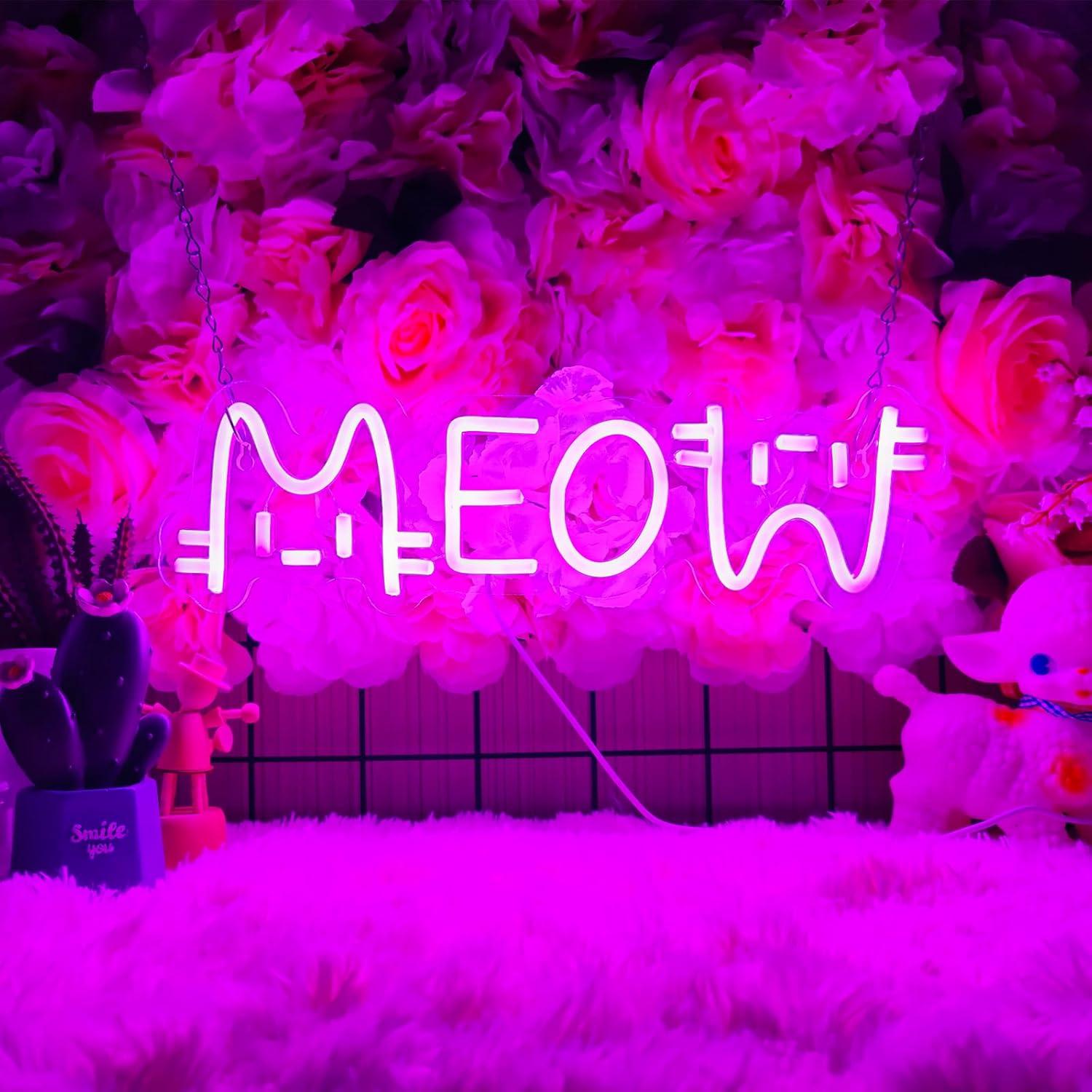 Lighting Decor For House - Lampu Neon LED Meow Bertenaga USB,