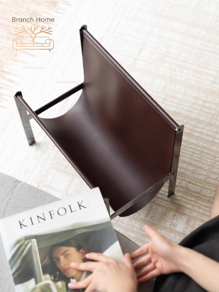 Lighting And Decor Magazine - Rak Penyimpanan Majalah Kulit Logam Kreatif