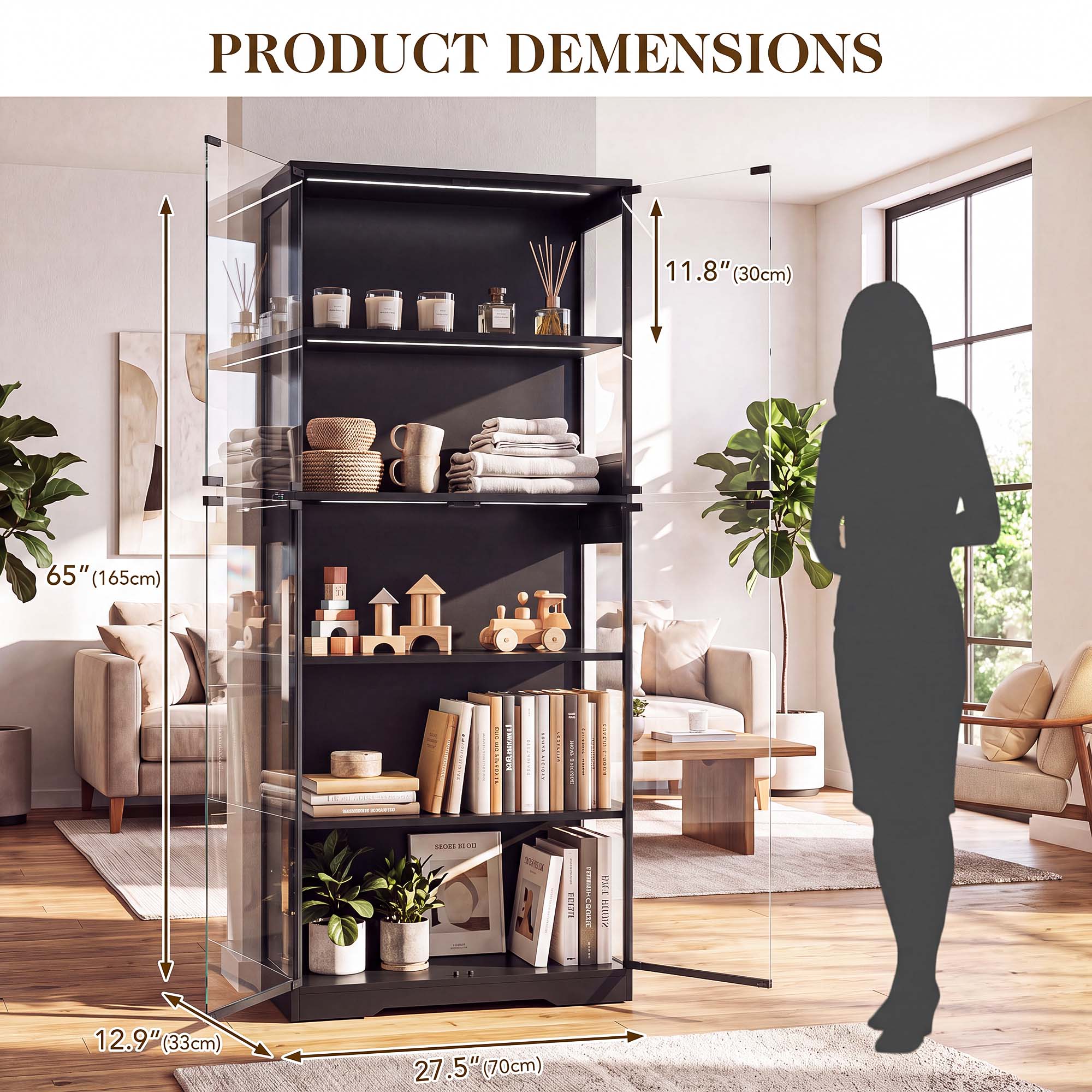 TCGBKAF Lemari Pajangan 5 Ting - Lighting Decor Home ulasan dan harga