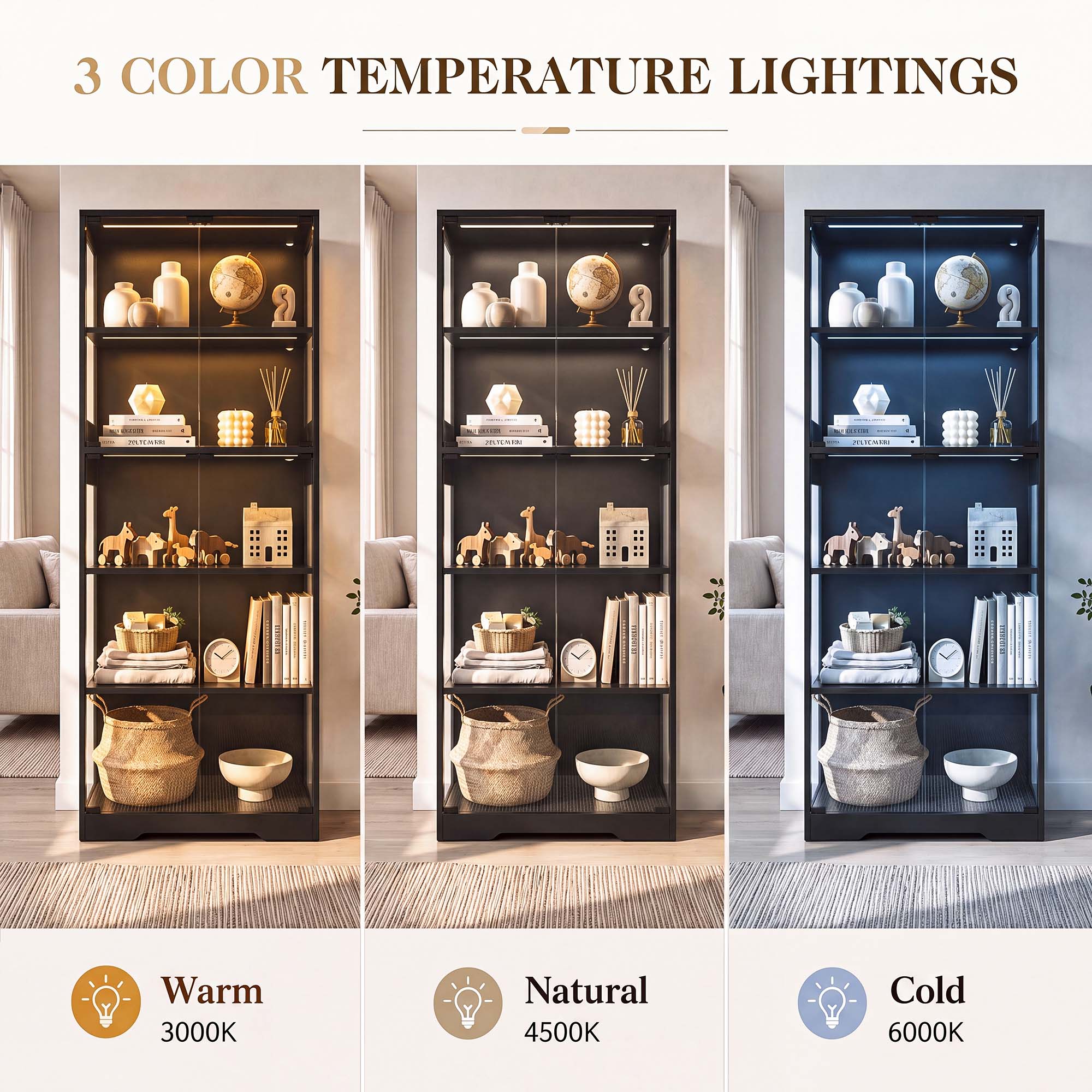 TCGBKAF Lemari Pajangan 5 Ting - Lighting Decor Home ulasan dan harga