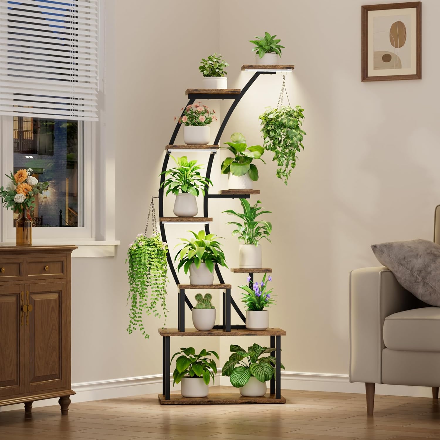 Rak Tanaman Indoor dengan Lamp - Lighting Decoration Stand ulasan dan harga