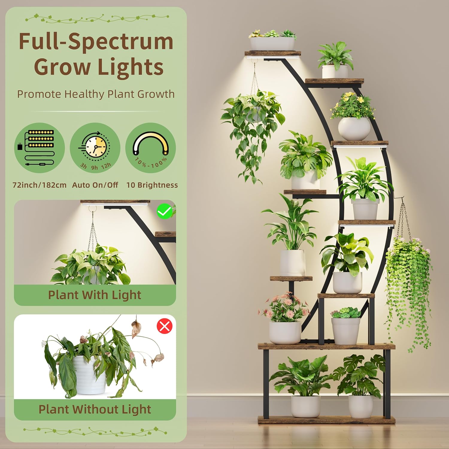 Rak Tanaman Indoor dengan Lamp - Lighting Decoration Stand ulasan dan harga