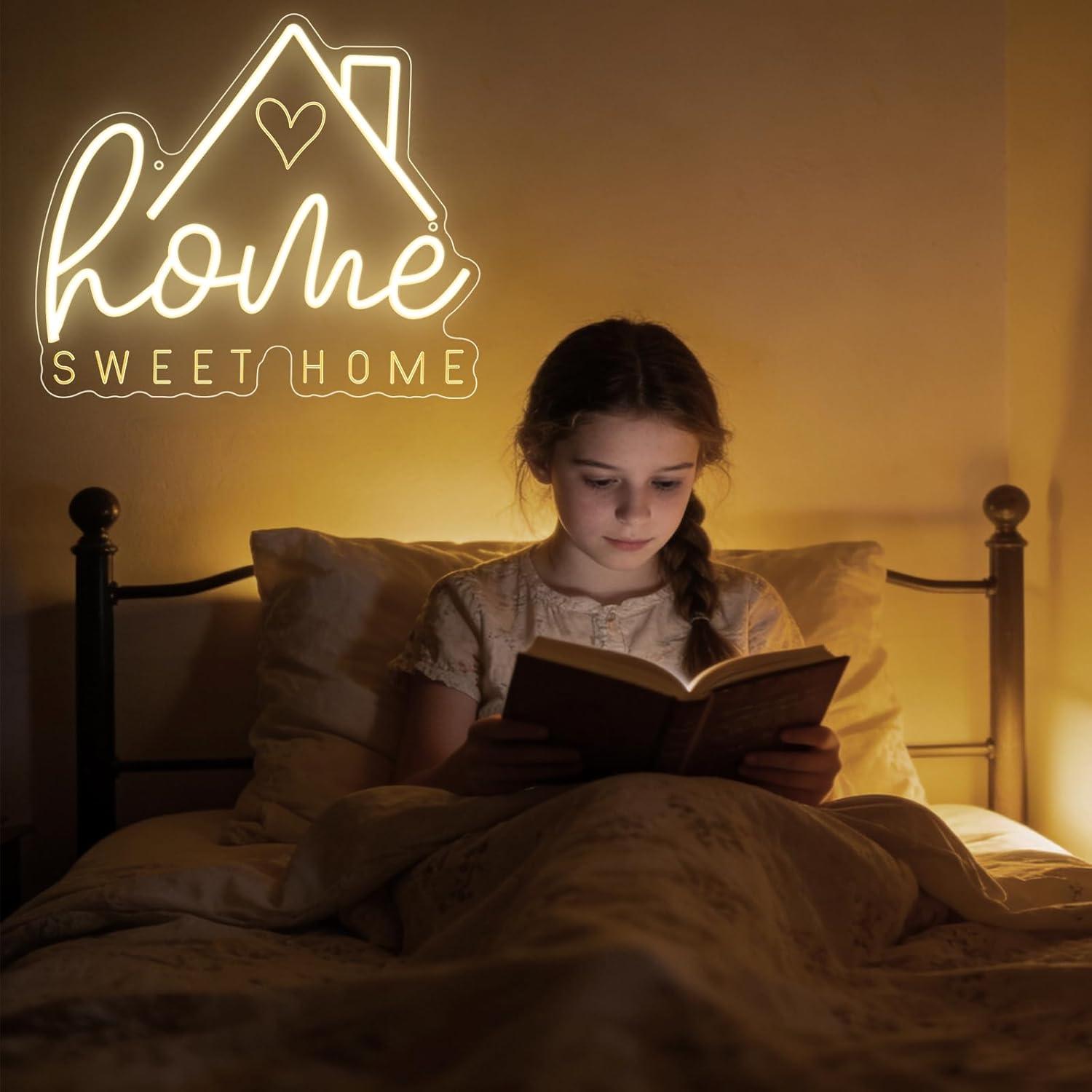Lampu LED Neon Sweet Home USB  - Lighting Decor For House ulasan dan harga