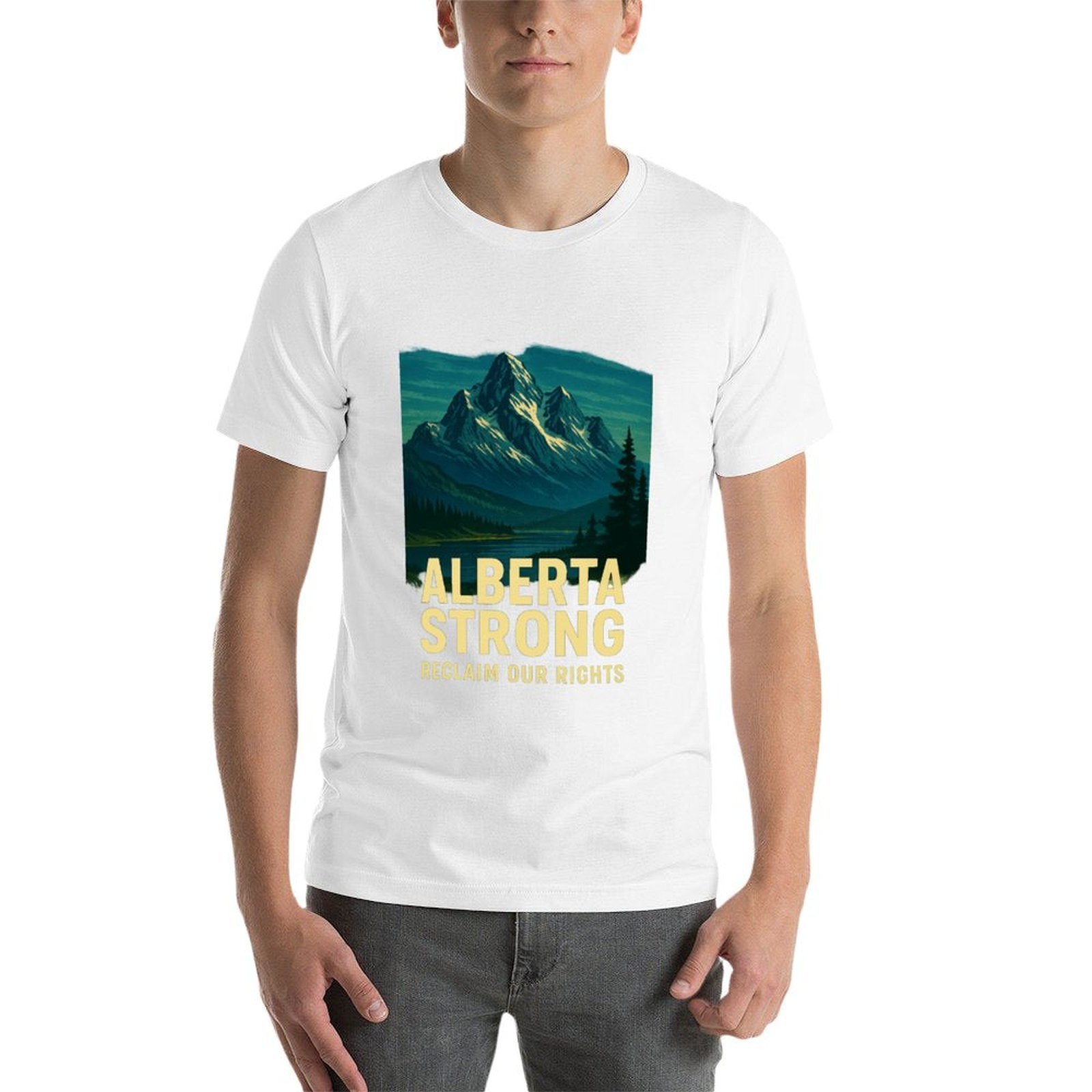 Alberta Strong T-Shirt Kasual  - Alberta Lighting & Decor Edmonton Ab ulasan dan harga