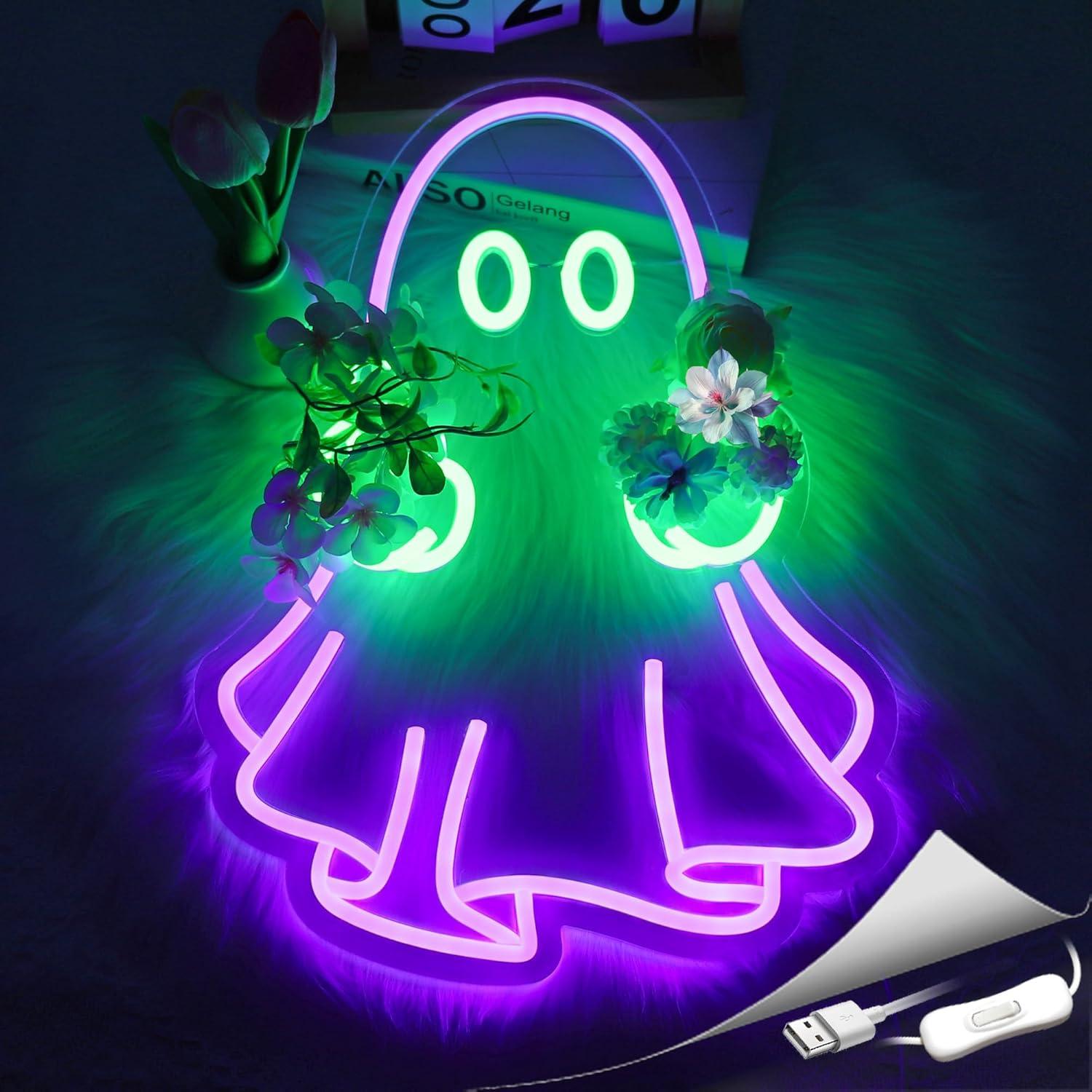 Lampu Neon LED USB Ghost Sign, - Lighting Decor In Room ulasan dan harga