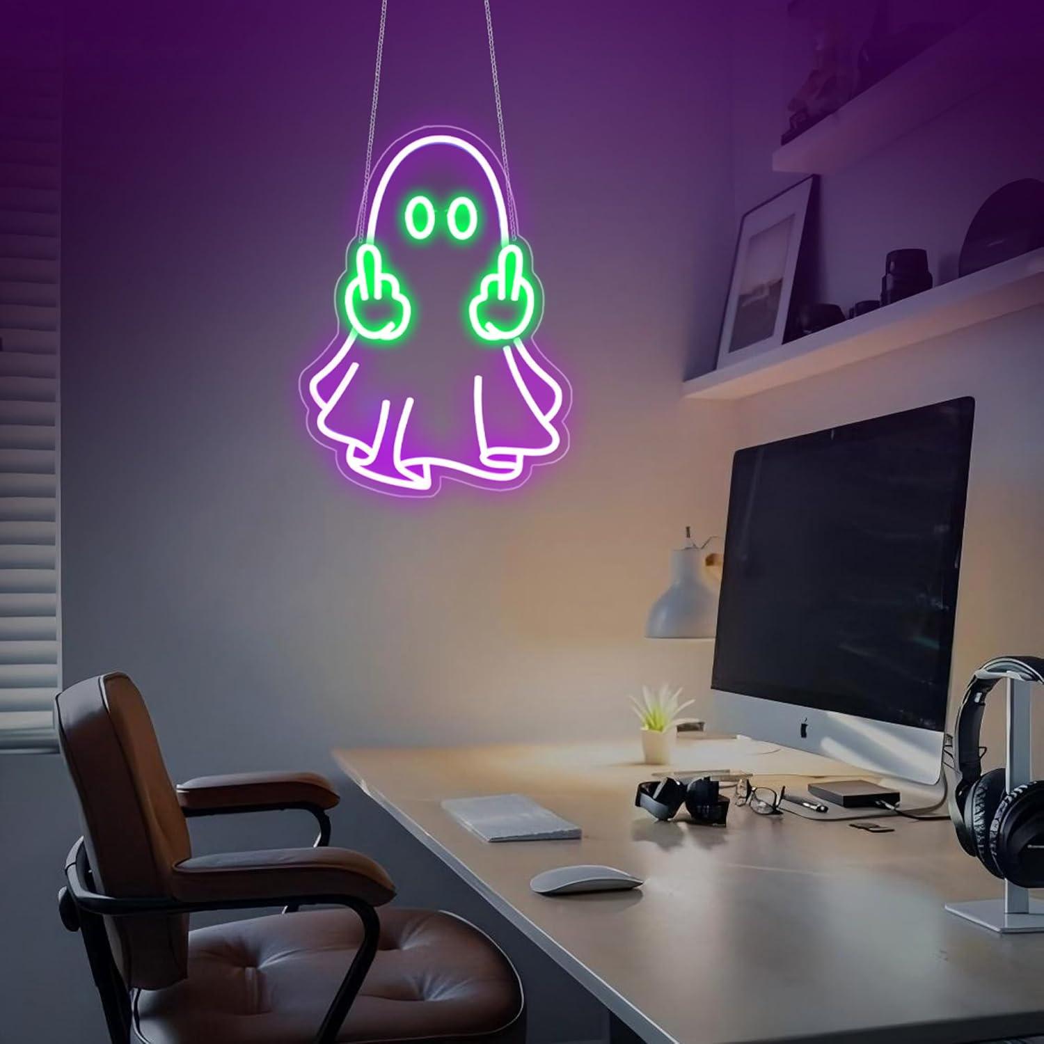 Lampu Neon LED USB Ghost Sign, - Lighting Decor In Room ulasan dan harga