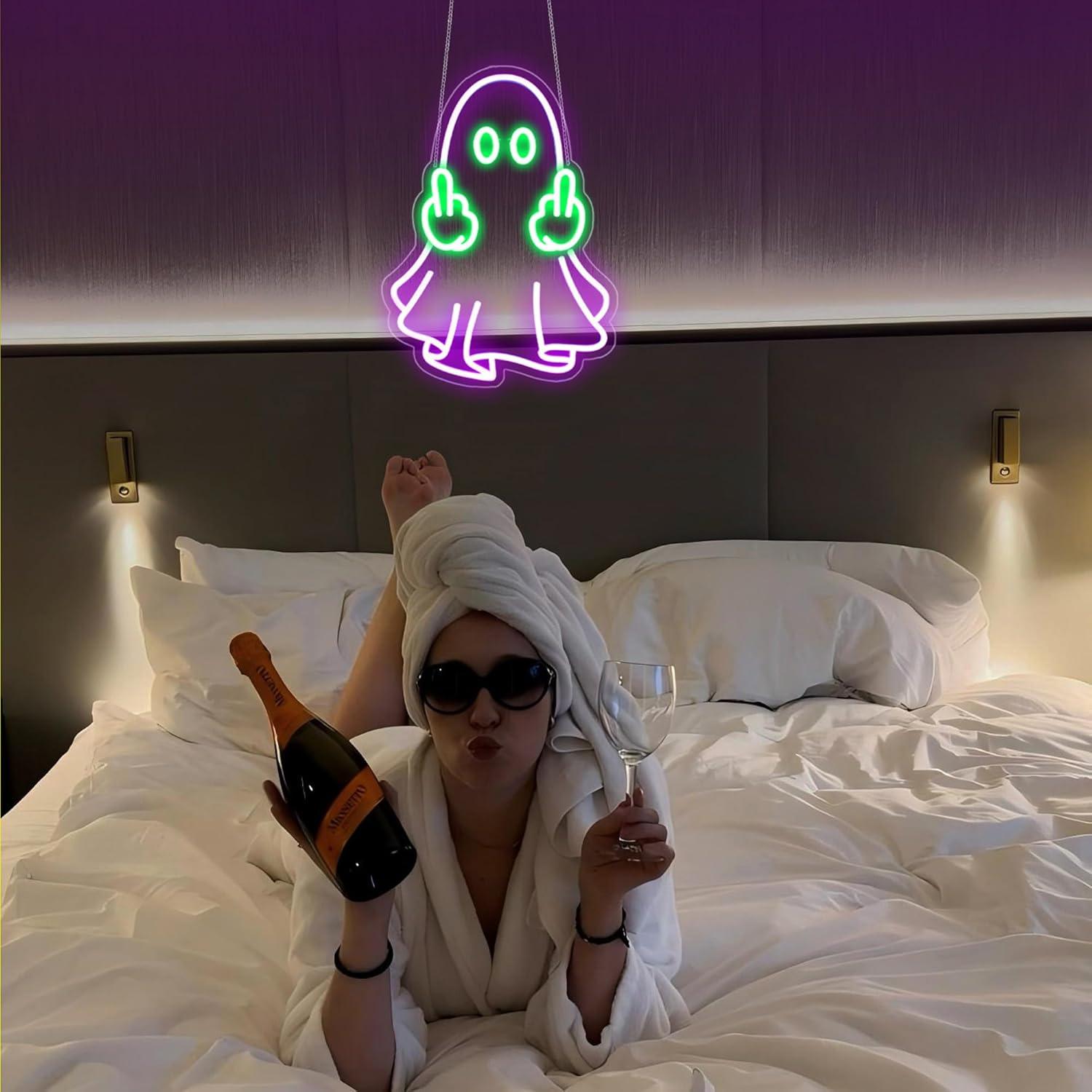 Lampu Neon LED USB Ghost Sign, - Lighting Decor In Room ulasan dan harga