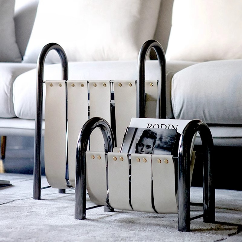 Rak Majalah Kulit Logam Mewah  - Lighting And Decor Magazine ulasan dan harga