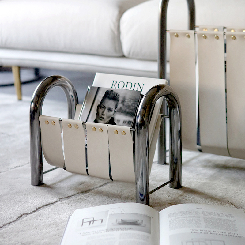 Rak Majalah Kulit Logam Mewah  - Lighting And Decor Magazine ulasan dan harga