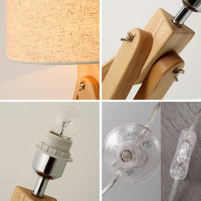 Lampu Lantai Kayu Nordic Lampu - Floor Lamp Tripod ulasan dan harga
