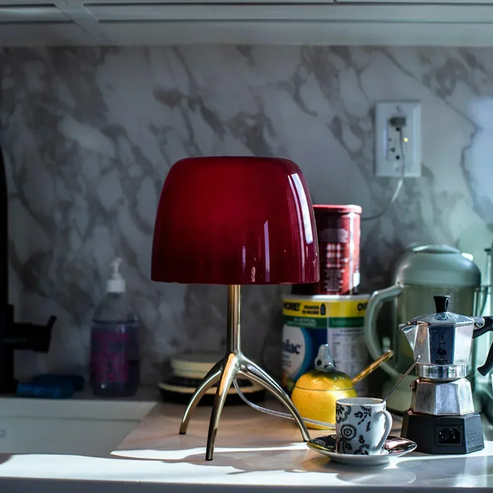 Lampu Meja Kaca Vintage Italia - Floor Lamp Tripod ulasan dan harga