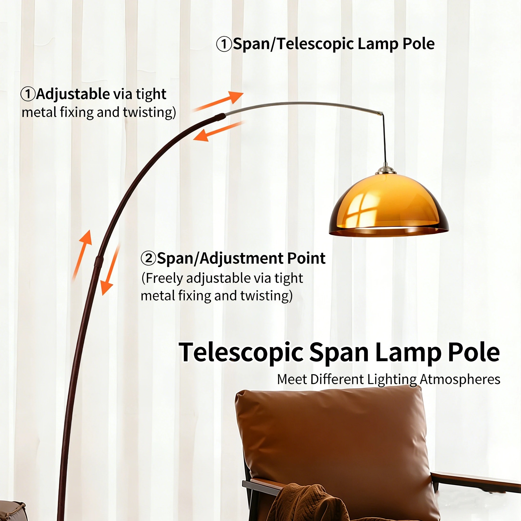 Lampu Lantai Kap Lampu Akrilik - Floor Lamp Tripod ulasan dan harga