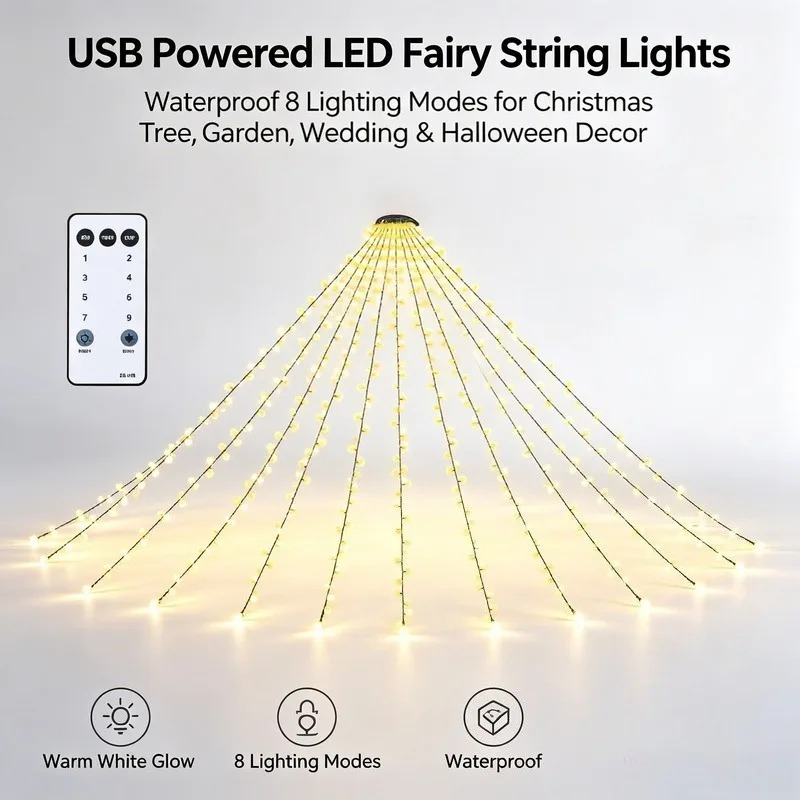 Lampu LED USB Tahan Air, 8 Mod - Lighting Decoration For Wedding ulasan dan harga