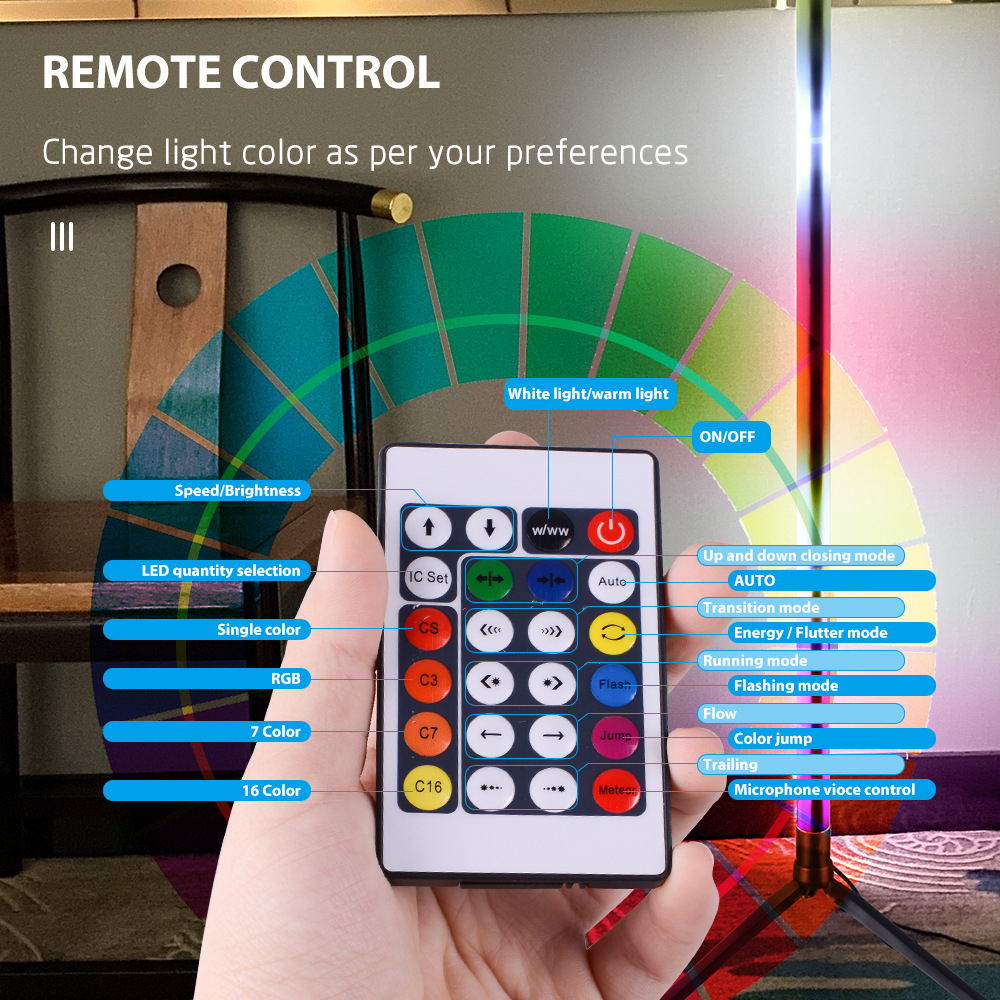 Lampu Lantai LED RGB Kontrol A - Floor Lamp Tripod ulasan dan harga