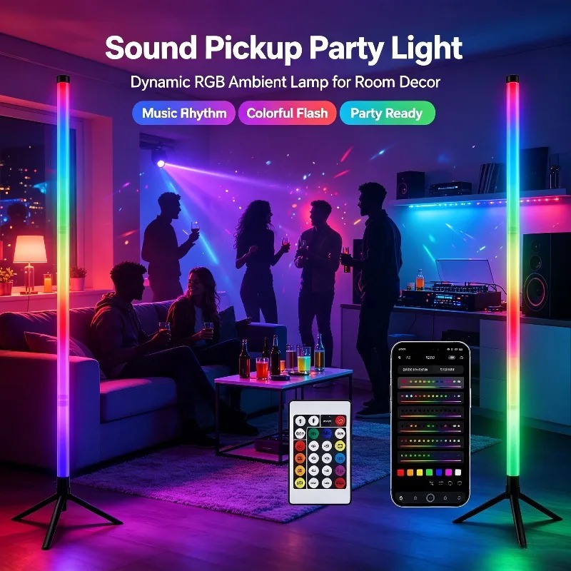 2PCS Lampu Lantai RGB 120CM, L - Lighting Decor Home ulasan dan harga