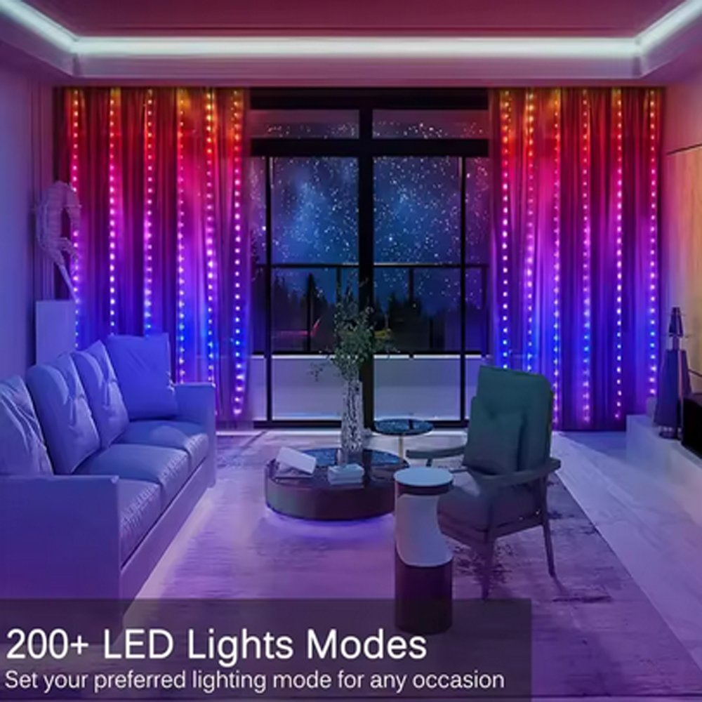 Lampu Tirai LED Pintar RGB 3M  - Lighting Decoration For Wedding ulasan dan harga